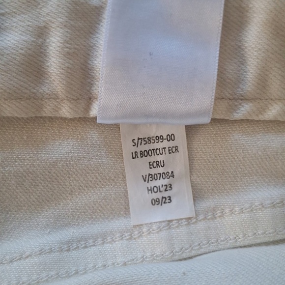 Bootcut Low Rise Jean Banana Republic Vintage Stretch Ecru Denim Pants Sz 30/10 - Picture 12 of 13